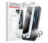 FDHYFGDY 2+2 piezas para iPhone 16 Pro Max Cristal Templado, 2 piezas película protectora + 2 piezas película protectora de cámara, [Sin polvo, sin burbujas] Protector de pantalla