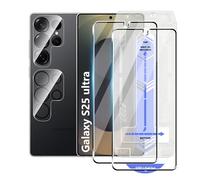 FDHYFGDY 2+2 Piezas Protector de Pantalla para Samsung Galaxy S25 Ultra Cristal Templado, 2 Piezas Película Protectora + 2 Piezas Película Protectora de cámara, [Sin Polvo, sin Burbujas]