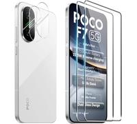 FDHYFGDY 2+2 Piezas Protector de Pantalla para Xiaomi Poco F7 Cristal Templado, Protector de cámara y película Protectora de Vidrio, Dureza 9H, Pantalla HD antiburbujas
