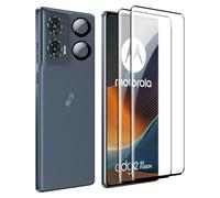 FDHYFGDY 2 Piezas Cristal Templado para Motorola Edge 50 Fusion Protector de Pantalla, 2 Piezas Película de Vidrio para Cámara, Dureza 9H, Protector de Pantalla Antiarañazos y Antiburbujas