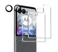 FDHYFGDY 2 Piezas Pantalla para Motorola Razr 60/50/50S Cristal Templado, 2 Piezas de película de Vidrio para cámara, Dureza 9H, Protector de Pantalla Resistente a rayones y sin Burbujas