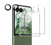 FDHYFGDY 2 Piezas Película Protectora para Motorola Razr 60 Ultra/50 Ultra Cristal Templado, 2 Piezas de película de Vidrio para cámara, Dureza 9H, Pantalla Resistente a rayones y sin Burbujas