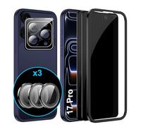 FDHYFGDY 2 x Protector Pantalla privacidad para iPhone 17 Pro y 1 x Protector Pantalla Protector de Lente de Cámara - Antiespia Cristal Vidrio Templado - Herramienta de instalación fácil incluida