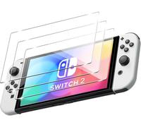 FDHYFGDY 3 Piezas Protector de Pantalla para Nintendo Switch 2 2025 Cristal Templado, Resistente a Rayones, Sin Burbujas, Dureza 9H, Protector de Pantalla HD