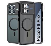 FDHYFGDY Funda Magnética para Xiaomi Poco F8 Pro, Carcasa Rígida de PC Ultrafina y Resistente a Arañazos + Silicona Suave Antideslizante en el Lateral, Carcasa Esmerilada Translúcida