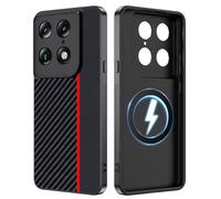 FDHYFGDY Funda para Motorola Signature Carcasa Magnética y Compatible con MagSafe - Funda Protectora Antigolpes de Grado Militar para Motorola Signature - Rojo y Negro