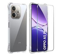 FDHYFGDY Funda para OPPO A5 Pro 4G/5G Fundas+1x Protector Pantalla, Carcasa Protectora Funda de Silicona Transparente a Prueba de Golpes, Funda Transparente Delgada y Suave de TPU