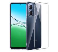 FDHYFGDY Funda para OPPO A5x 4G/5G Fundas+1x Protector Pantalla, Carcasa Protectora Funda de Silicona Transparente a Prueba de Golpes, Funda Transparente Delgada y Suave de TPU