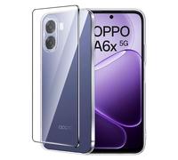 FDHYFGDY Funda para OPPO A6X/OPPO A6T 4G/5G Fundas+1x Protector Pantalla, Carcasa Protectora Funda de Silicona Transparente a Prueba de Golpes, Funda Transparente Delgada y Suave de TPU