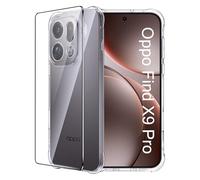 FDHYFGDY Funda para OPPO Find X9 Pro Fundas+1x Protector Pantalla, Carcasa Protectora Funda de Silicona Transparente a Prueba de Golpes, Funda Transparente Delgada y Suave de TPU