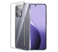 FDHYFGDY Funda para OPPO Reno 14 Pro Fundas+1x Protector Pantalla, Carcasa Protectora Funda de Silicona Transparente a Prueba de Golpes, Funda Transparente Delgada y Suave de TPU