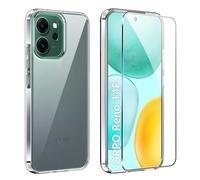FDHYFGDY Funda para OPPO Reno 14F/Reno 14 FS (4G/5G) Fundas+1x Protector Pantalla, Carcasa Protectora Funda de Silicona Transparente a Prueba de Golpes, Funda Transparente Delgada y Suave de TPU