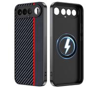 FDHYFGDY Funda para Realme 16 5G Carcasa Magnética y Compatible con MagSafe - Funda Protectora Antigolpes de Grado Militar para Realme 16 5G - Rojo y Negro