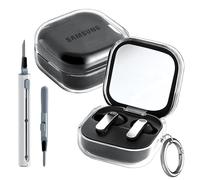 FDHYFGDY Funda para Samsung Galaxy Buds4/Galaxy Buds4 Pro Carcasa, Funda Protectora de Silicona,Ultrafino, Resistente a Golpes, Suave, con Varilla de Limpieza y Mosquetón - Transparente