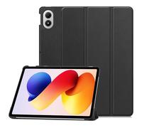 FDHYFGDY Funda para Xiaomi Redmi Pad 2 Pro 12,1", Ultrafino y Resistente a los Arañazos, Nueva Funda Protectora Triple de PU con Función de Encendido/Apagado Automático - Negro
