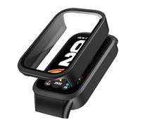 FDHYFGDY Funda para Xiaomi Smart Band 9 Active, Funda Protectora de PC Integral con Protector de Pantalla, película Protectora Compatible con Xiaomi Mi Band 9 Active - Negro