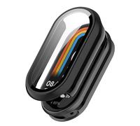 FDHYFGDY Funda para Xiaomi Smart Band 9, Funda Protectora de PC Integral con Protector de Pantalla, película Protectora Compatible con Xiaomi Mi Band 9 - Negro