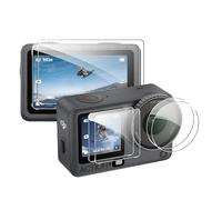 FDHYFGDY Protector Pantalla para DJI Osmo Action 6,【6 Piezas】 Protector de Pantalla de Cristal Templado Ultratransparente (Frontal + Posterior) + Película para lentes, Anti Arañazos, Sin burbujas