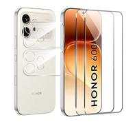 FDHYFGDY Protector Pantalla para Honor 600 5G, 2+2 Protector de Pantalla y Pelicula para lentes, Ultra HD Vidrio Templado, Dureza 9H, Anti Arañazos, Sin Burbujas Cristal Templado