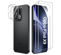 FDHYFGDY Protector Pantalla para Oppo Find X9, 2 Piezas Protector de Pantalla, 2 Piezas Pelicula para lentes, Ultra HD Vidrio Templado, Dureza 9H, Anti Arañazos, Sin Burbujas Cristal Templado
