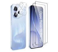 FDHYFGDY Protector Pantalla para Oppo Reno 15 Pro 5G, 2 Piezas Protector de Pantalla, 2 Piezas Pelicula para lentes, Ultra HD Vidrio Templado, Dureza 9H, Anti Arañazos, Sin Burbujas Cristal Templado