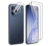 FDHYFGDY Protector Pantalla para OPPO Reno 15F 5G /OPPO Reno 15 FS 5G, 2 x Protector de Pantalla, 2 x Pelicula para lentes, Ultra HD Cristal Templado, Dureza 9H, Anti Arañazos, Sin Burbujas