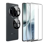 FDHYFGDY Protector Pantalla para Realme 14 Pro, 2 Piezas Protector de Pantalla, 2 Piezas Pelicula para lentes, Ultra HD Vidrio Templado, Dureza 9H, Anti Arañazos, Sin Burbujas Cristal Templado