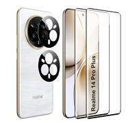 FDHYFGDY Protector Pantalla para Realme 14 Pro Plus, [2+2]Piezas Protector de Pantalla y Piezas Pelicula para lentes, Ultra HD Vidrio Templado, Dureza 9H, Anti Arañazos, Sin Burbujas Cristal Templado
