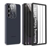 FDHYFGDY Protector Pantalla para Samsumg Galaxy S25 FE, 2 Piezas Protector de Pantalla, 2 Piezas Pelicula para lentes, Ultra HD Vidrio Templado, Dureza 9H, Anti Arañazos, Sin Burbujas Cristal Templado