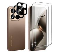 FDHYFGDY Protector Pantalla para Xiaomi 15T/Xiaomi 15T Pro, 2 Piezas Protector de Pantalla, 2 Piezas Pelicula para Lentes, Ultra HD Cristal Templadoo, Dureza 9H, Anti Arañazos, Sin Burbujas