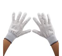 Fdit 1 par de Antiestáticos de Trabajo de Antiscid PU-coate para Trabajadores Electrónicos, de Nylon Resistentes Al Desgaste Ambientalmente para el Proyecto de Ensamblaje de Precisión (Grande