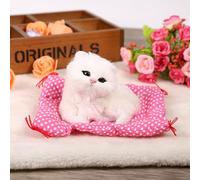 Fdit 1 Uds Mini Gatito con Sonido de Peluche de Juguete Interactivo Maullando Gato Muñeca Suave Lindo Gatito Sentado con Sonido Incorporado para Niños Regalos Decoración (Un Gato Sentado llamará