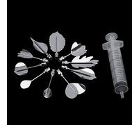 Fdit 10 Agujas de Decoración de Pasteles de Acero Inoxidable, Herramientas de Diseño de Flores de Jeringa para Moldes de Gelatina, con Varias Formas para Arte de Pudín de Bricolaje (【35101】norte)