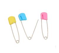 Fdit 10 Alfileres para Pañales, Alfileres de Seguridad para Niños Pequeños de Acero Inoxidable con Cierres de Bloqueo Seguros de Plástico ABS para Sujetar Ropa de bebé, Servilletas (Grande)