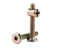 Fdit 10 tornillos M6 de acero al carbono con hexágono interior para muebles, Belén con tuercas cilíndricas, tuerca de anclaje, elemento de conexión, multiusos, paquete Socialme-E (60 mm)