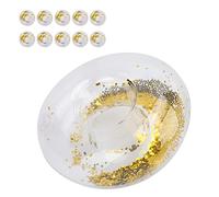 Fdit 10 Uds. Portavasos Inflables Redondos con Lentejuelas Doradas, Soporte para Flotador de Piscina Portátil y Divertido para Bañarse, Adecuado para Niños Mayores de 6 Años Material: PVC