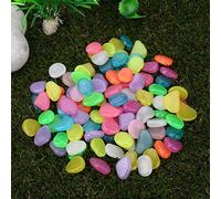 Fdit 100 Piedras Luminosas que Brillan, Decoración de Resina para Jardín, Patio, Pasarelas, Acuario (COLOR)