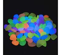 Fdit 100 Piedras Luminosas que Brillan, Decoración de Resina para Jardín, Patio, Pasarelas, Acuario (Mezcla de colores)