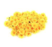 Fdit 100 Piezas de Flor de Gerbera Artificial Margarita Artificial Cabezas de Flores para Bodas de Fiesta y Manualidades de Bricolaje(Amarillo)