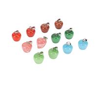 Fdit 12 Colgantes de Piedra de Cristal, Colgantes de Piedra Energética Brillante Natural en Forma de Fruta con Hermoso Brillo, para Joyería, Manualidades, Collar, Pulsera, Pendiente,