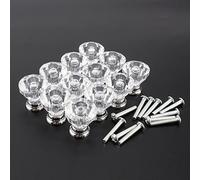 Fdit 12 Perillas de Cristal Brillantes para Gabinete, Tiradores de Cajón Acrílico ABS con Diseño de Puerto único, para Cajón de Puerta de Armario