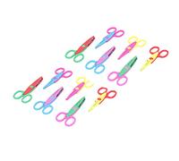 Fdit 12 Uds. Tijeras para Arte, Tijeras para Manualidades, con Borde de Papel con Agarre Ergonómico para álbum de Recortes, Proyectos Escolares, álbumes de Fotos DIY