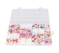 Fdit 1200 Cuentas de Manualidades Surtidas para Hacer Joyas, Cuentas sin Agujeros en Colores Vibrantes para Pulseras de Bricolaje, Collares, Pendientes, Llaveros, Decoraciones de