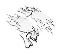 Fdit 2 Pegatinas para Tanque de de Motocicleta, Diseño de Calavera de Llama, Impermeable, Protector Solar, 5.906 X 2.559 in, Plástico Flexible, Despegar y Pegar, Gráficos Universales (A (plata))