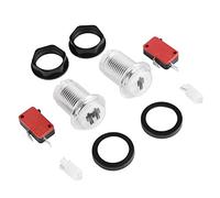 Fdit 2 Piezas LED LED ILUMINADO 1P y 2P Botones de Inicio del Jugador Kit de Juego - Diseño de Bloqueo de Alta Durabilidad, 10 M - Haga en Micro Switch, para Gabinetes Mame, Máquinas