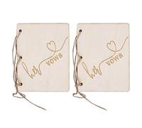 Fdit 2 piezas Votos de boda Libro Cuerda de cáñamo de madera Libros de visitas Recuerdos Regalos de despedida de soltera Decoración de la boda[#2]