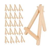 Fdit 20 Mini Caballetes de Pintor Pequeños Caballetes de Madera Soportes de Exhibición Plegables con Marco en A con Superficie de Pino Natural para Pinturas Artísticas Niños Aula