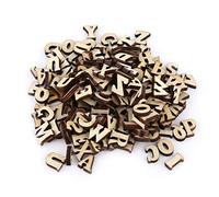 Fdit 200 pcs Alfabeto de Madera Mezcla A-Z números 0 - 9 Letras no Pintados Tuercas condecoraciones niños principios éducatifs Juguetes de Aprendizaje Juguetes Juegos