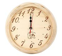 Fdit 23 cm de diámetro Elegante Elegante Reloj de Sauna Colgante de Pared Reloj de Madera Resistente a Altas temperaturas para Sala de Sauna Uso de Oficina en casa