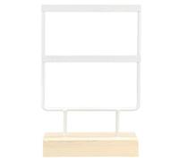 Fdit 24 Agujeros hogar Colgante Metal joyería Almacenamiento Estante Pendientes Collares Pulseras Expositor Organizador con Base de Madera(Blanco)